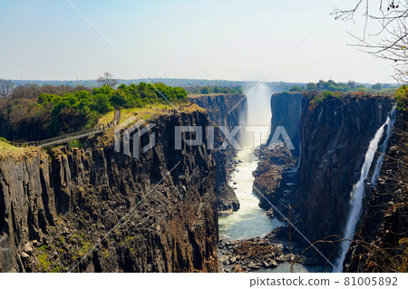 維多利亞瀑佈在旱季幾乎沒有水 81005892
