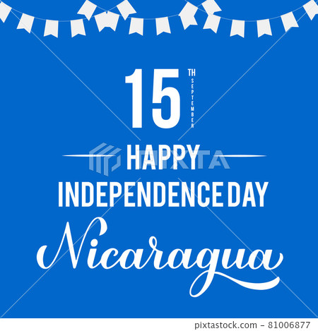 Nicaragua Independence Day typography poster. National holiday celebrated on September 15. Vector template for banner, greeting card, flyer Nicaragua Independence Day typography poster. National holiday celebrated on September 15. Vector template for banner, greeting card, flyer 81006877