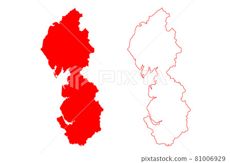 North West England Region (United Kingdom, Region of England) map vector illustration, scribble sketch North West England map 81006929