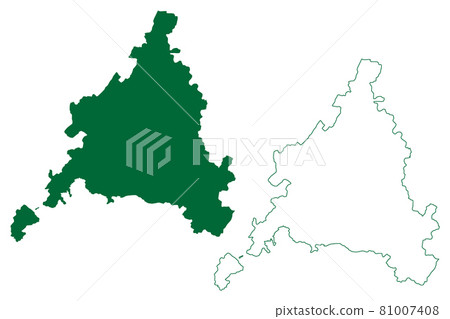 Ajmer district (Rajasthan State, Republic of India) map vector illustration, scribble sketch Ajmer map 81007408