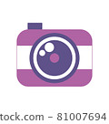 vector illustration flat camera image, purple and pink logo isolated on a white background 81007694