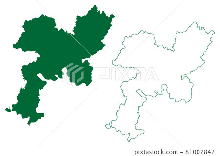 Patiala district (Punjab State, Republic of India) map vector illustration, scribble sketch Patiala map 81007842
