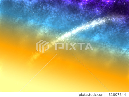星空和日落，藍色和橙色漸變 81007844