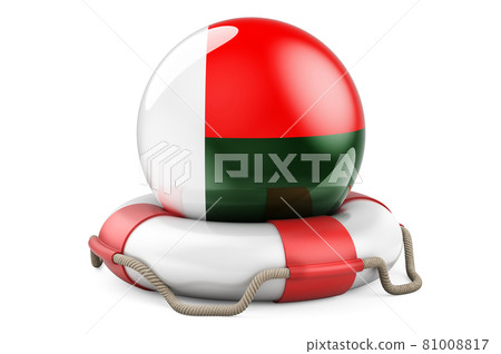 Lifebelt with Madagascar flag. Safe, help and protect of Madagascar concept. 3D rendering Lifebelt with Madagascar flag. Safe, help and protect of Madagascar concept. 3D rendering 81008817