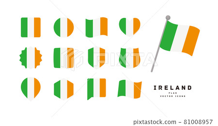 Irish flag icon set vector illustration of various shapes Irish flag icon set vector illustration of various shapes 81008957