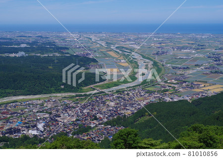 從石獅高原白山手取川地質公園眺望假名平原 81010856