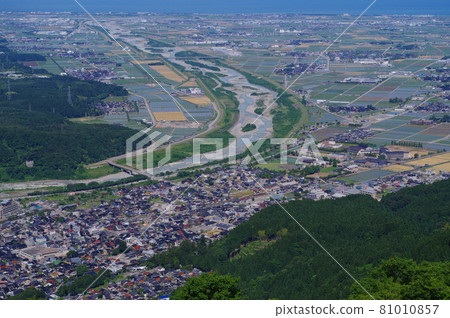 從石獅高原白山手取川地質公園眺望假名平原 81010857