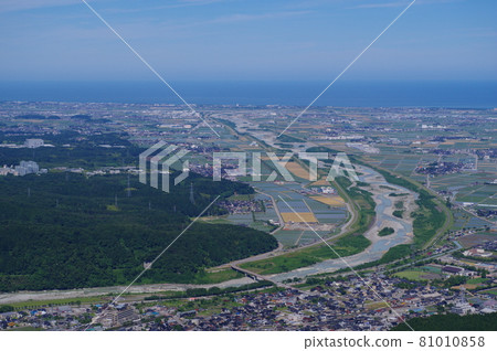 從石獅高原白山手取川地質公園眺望假名平原 81010858