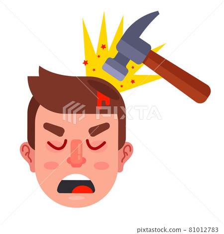 hit a person on the head with a hammer. 81012783