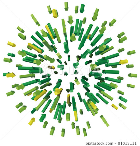 Radial green arrows vector cutout Radial green arrows vector cutout 81015111