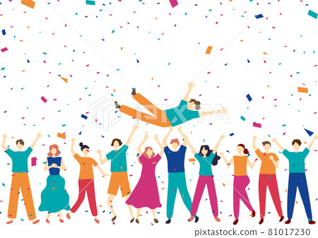 People who raise their bodies confetti 81017230