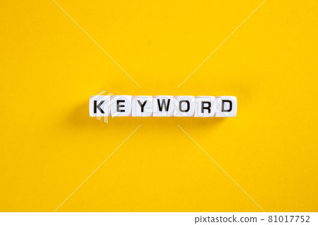 keyword word on yellow background 81017752