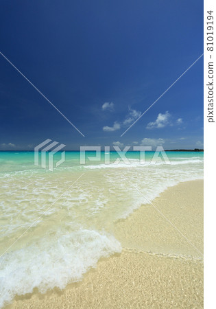 Okinawa Irabu Island Wataguchi no Hama Sea with outstanding transparency 81019194