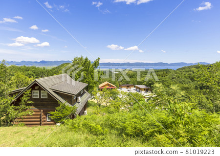 Matsue City Shishido Furusato Forest Park Log Stock Photo