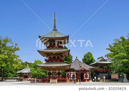 千葉縣 Naritasan Shinshoji Temple 的三層寶塔和區域 千葉縣 Naritasan Shinshoji Temple 的三層寶塔和區域 81020429