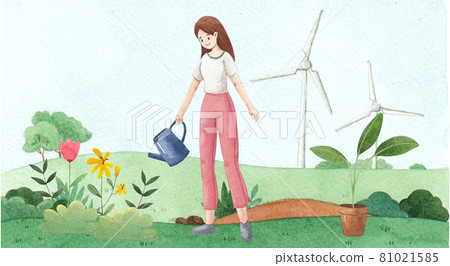 World Environment day watercolor 81021585