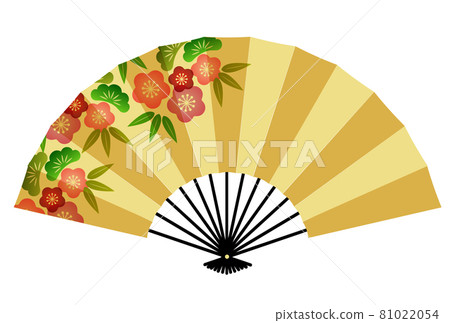 折扇金松竹梅新年賀卡圖標 81022054