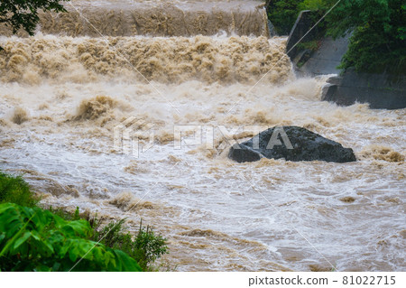 River that was flooded by heavy rain River that was flooded by heavy rain 81022715