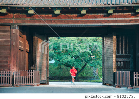 Runner passing through Sakurada Gate 81023753