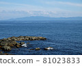 距離函館最近的津輕海峽和下北半島的景色，貨船經過 81023833