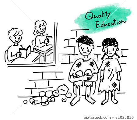 Simple touch illustration of the image of high quality education for everyone Simple touch illustration of the image of high quality education for everyone 81023836