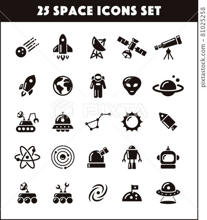 25 space (space) icon illustration set 81025258