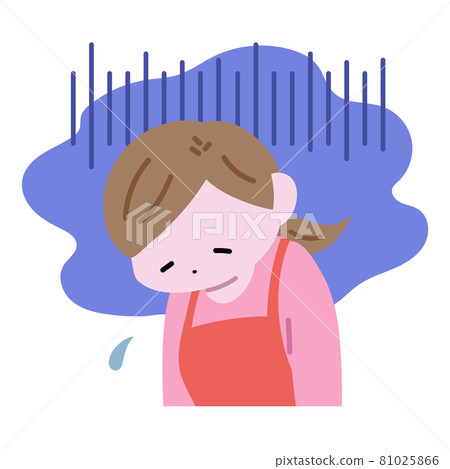 垂下肩膀的沮喪的家庭主婦 81025866