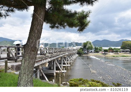 Summer Arashiyama Togetsu Bridge and Katsura River 81026119