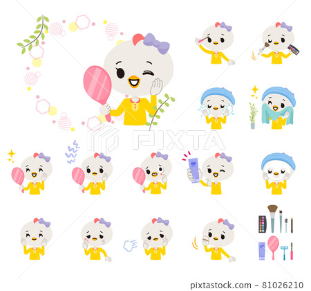 A set of birds girls on cosmetology A set of birds girls on cosmetology 81026210