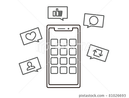 Reaction image of smartphone SNS Reaction image of smartphone SNS 81026693