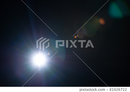 Sun flare on the black background 81026722