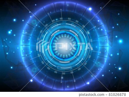 Lines and dots. Futuristic Sci-Fi glowing HUD and polygon. Abstract hi-tech background. Digital engineer interface. Virtual reality technology innovation of connection Lines and dots. Futuristic Sci-Fi glowing HUD and polygon. Abstract hi-tech background. Digital engineer interface. Virtual reality technology innovation of connection 81026878