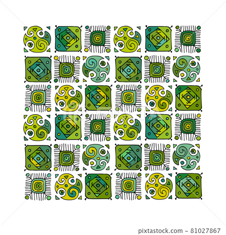 Talavera pattern. Indian patchwork. Turkish ornament. Moroccan tile mosaic. Spanish decoration. Ethnic background for your design 81027867