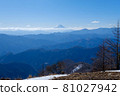 從高之洲山頂眺望初冬的富士山 81027942