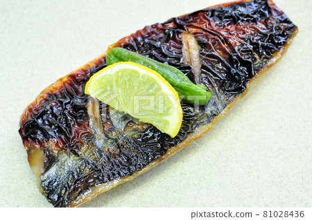Grilled mackerel with Saikyo miso Grilled mackerel with Saikyo miso 81028436