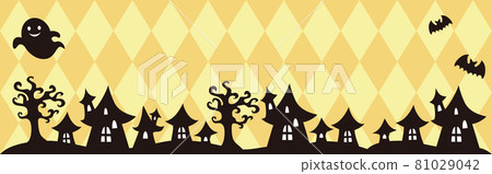 Halloween Halloween banner WEB autumn cityscape silhouette frame background copy space 81029042