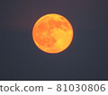 安靜夜空中的橙色月亮 81030806