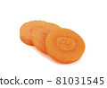 Sliced of fresh carrot on white background 81031545