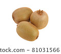 Ripe whole kiwi fruit  isolated on white background 81031566