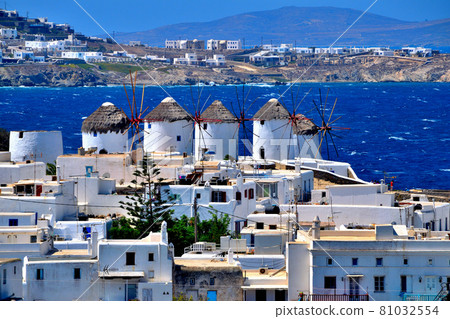 Windmills on Mykonos Island, Greece 4 81032554