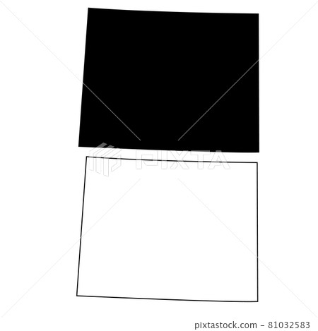 Wyoming black map on white background. Outline Map of Wyoming sign. flat style. Wyoming black map on white background. Outline Map of Wyoming sign. flat style. 81032583
