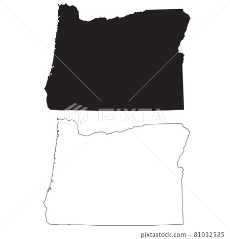 Oregon black map on white background. Outline Map of Oregon sign. flat style. Oregon black map on white background. Outline Map of Oregon sign. flat style. 81032585