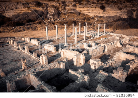 Ruins of early Christian basilica near Kourion archaeological site. Limassol District, Cyprus Ruins of early Christian basilica near Kourion archaeological site. Limassol District, Cyprus 81036994