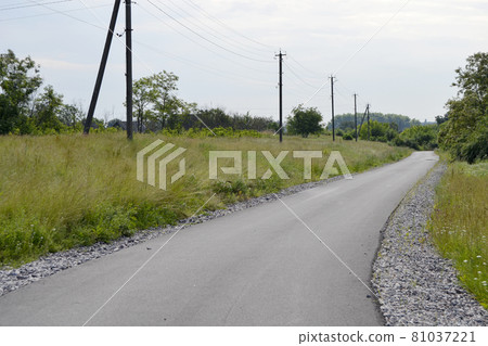 Beautiful empty asphalt road in countryside on colored background Beautiful empty asphalt road in countryside on colored background 81037221