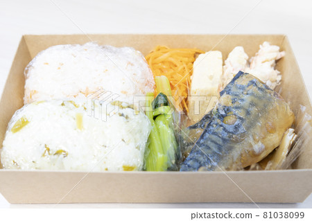 Delicious rice ball lunch with mackerel Delicious rice ball lunch with mackerel 81038099