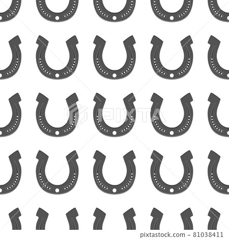 Illustration on theme Irish holiday St Patrick day, seamless horseshoes 81038411