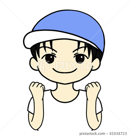 戴著藍色帽子的男孩 戴著藍色帽子的男孩 81038723