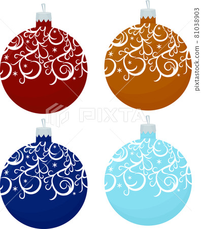 Set of decorative Christmas balls isolated on... - Stock Illustration ...