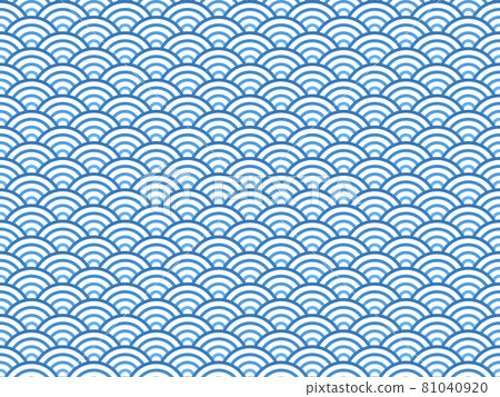 [Japanese pattern] Gradient Qinghai wave... - Stock Illustration ...