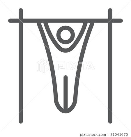 Pulling up men line icon, sport and training, street workout sign, vector graphics, a linear pattern on a white background. Pulling up men line icon, sport and training, street workout sign, vector graphics, a linear pattern on a white background. 81041670